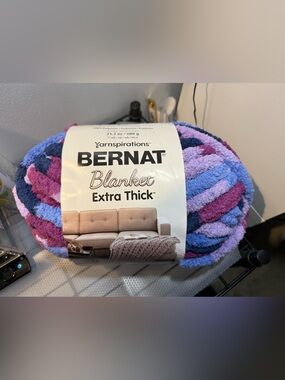 NWT Bernat Blanket Extra Thick Jumbo #7 Purple Rain Yarn - 3 Skein Lot